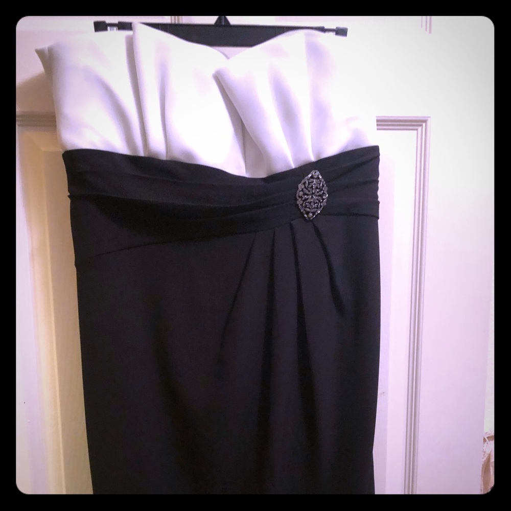 White House Black Market formal black white dress